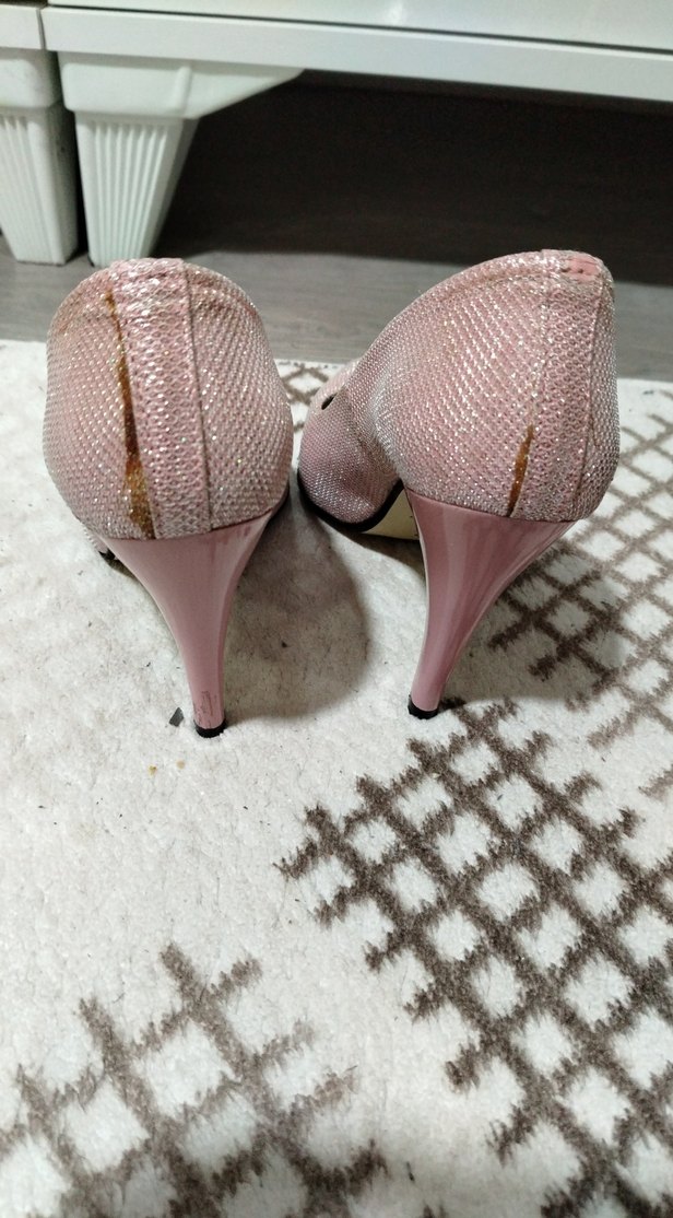 Pembe Yılan Desenli Stiletto Topuklu Kadın Ayakkabı - Görsel 3