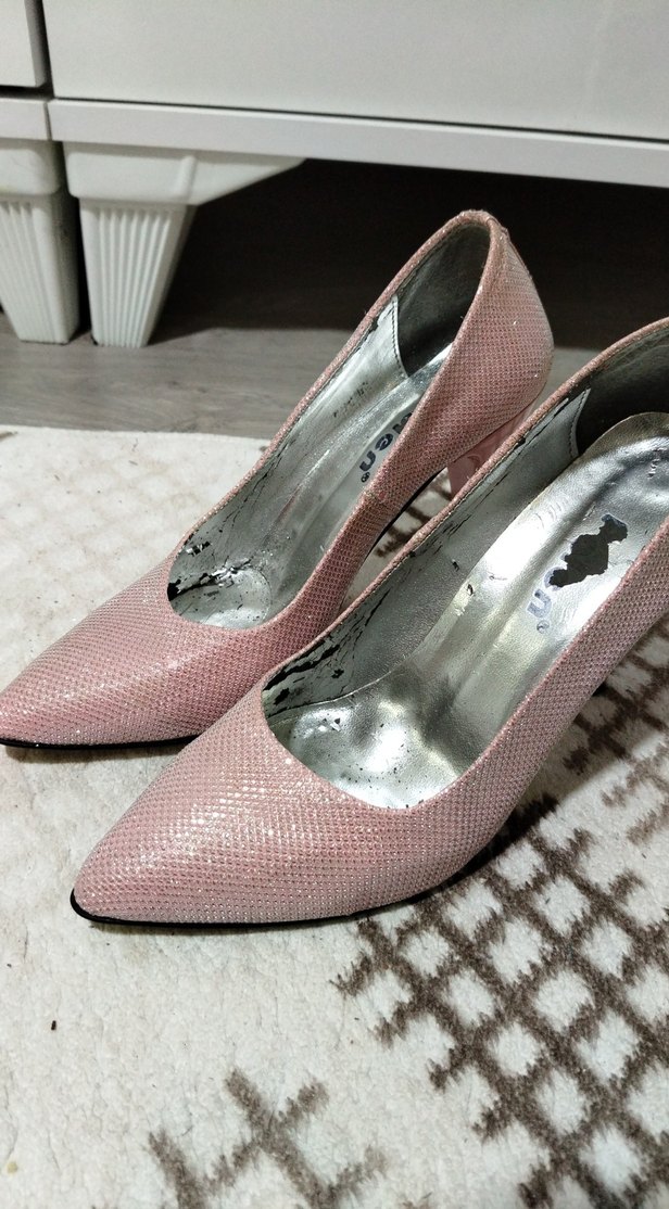 Pembe Yılan Desenli Stiletto Topuklu Kadın Ayakkabı - Görsel 4