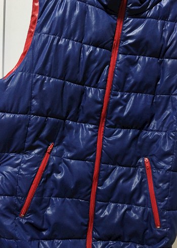 Lacivert Fermuarlı Kadın Şişme Yelek - Görsel 2