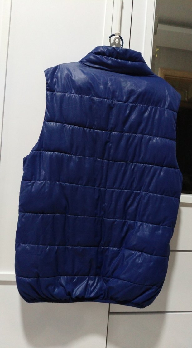 Lacivert Fermuarlı Kadın Şişme Yelek - Görsel 4