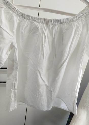 Beyaz Keten Kısa Kollu Bluz - Görsel 4