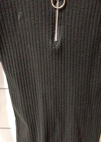 Kadın Siyah Triko Uzun Elbise Standart beden. - Görsel 3