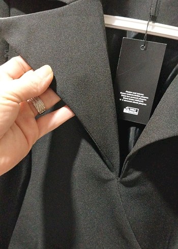 Düğmeli Siyah Uzun Kadın Elbise - Görsel 5