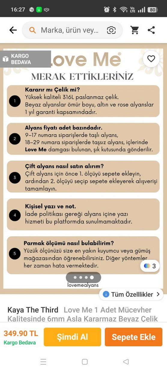 Klasik Şıklıkta Tokalı Beyaz Yüzük - Görsel 3