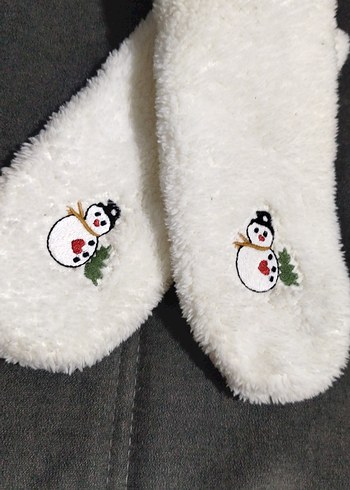 Kızlar için Beyaz Nakışlı Sıcak Terlik - Görsel 3