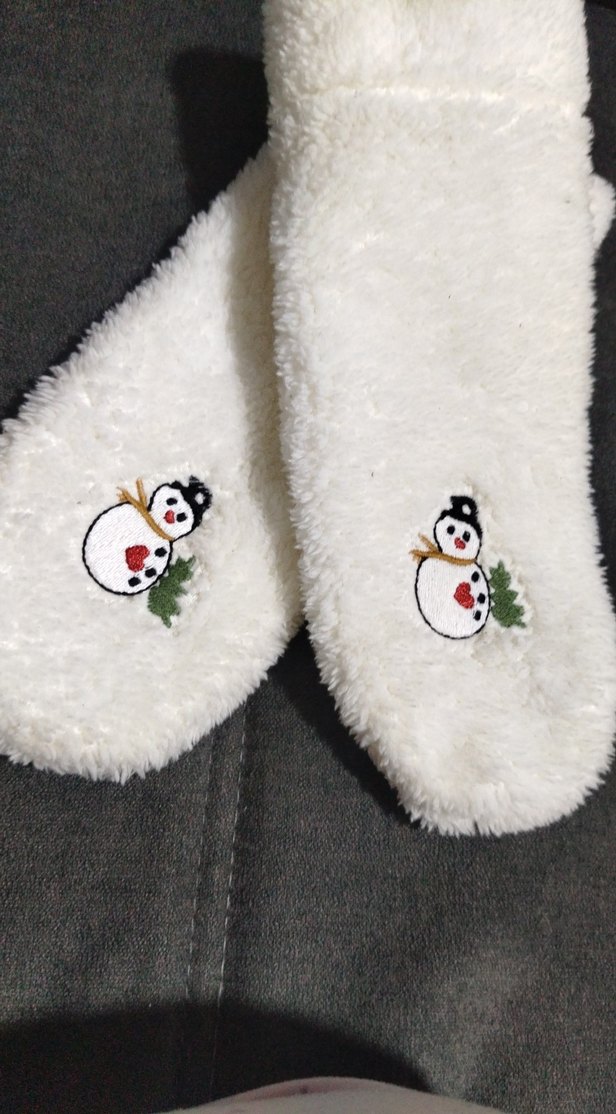 Kızlar için Beyaz Nakışlı Sıcak Terlik - Görsel 3