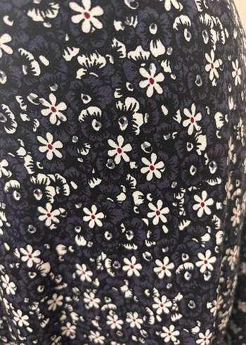 Uzun Siyah papatya Çiçek Desenli etek özel tasarım - Görsel 3