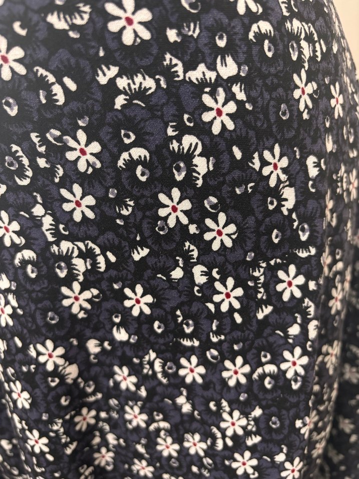 Uzun Siyah papatya Çiçek Desenli etek özel tasarım - Görsel 3