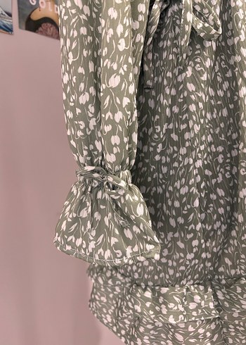 Düğmeli Uzun Kollu Çağla yeşili tunik özel tasarım - Görsel 3