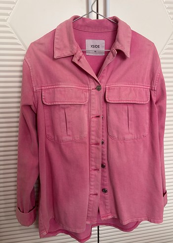 XSIDE Pembe Düğmeli Denim Gömlek - Görsel 3