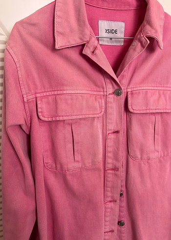 XSIDE Pembe Düğmeli Denim Gömlek - Görsel 2