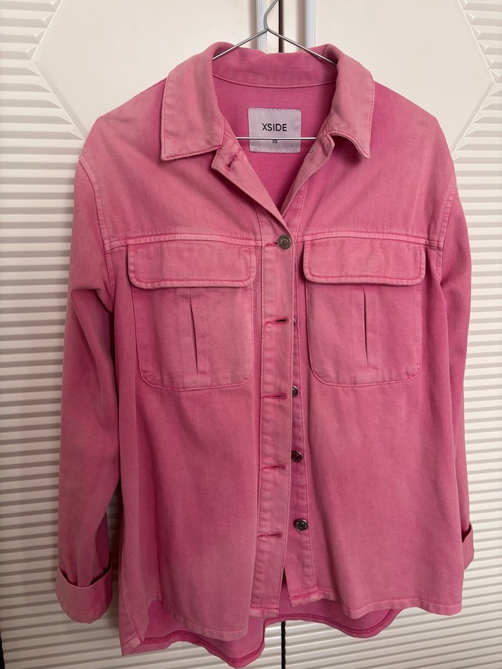XSIDE Pembe Düğmeli Denim Gömlek - Görsel 3