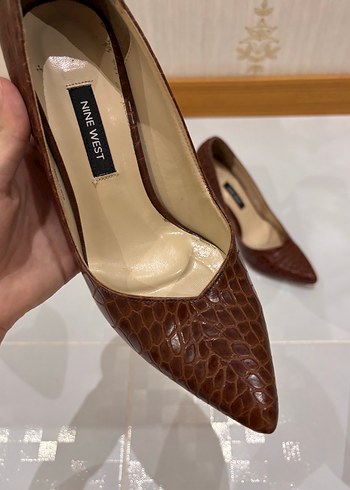 38 Beden kahverengi Renk Nine West Kahverengi Deri Stiletto