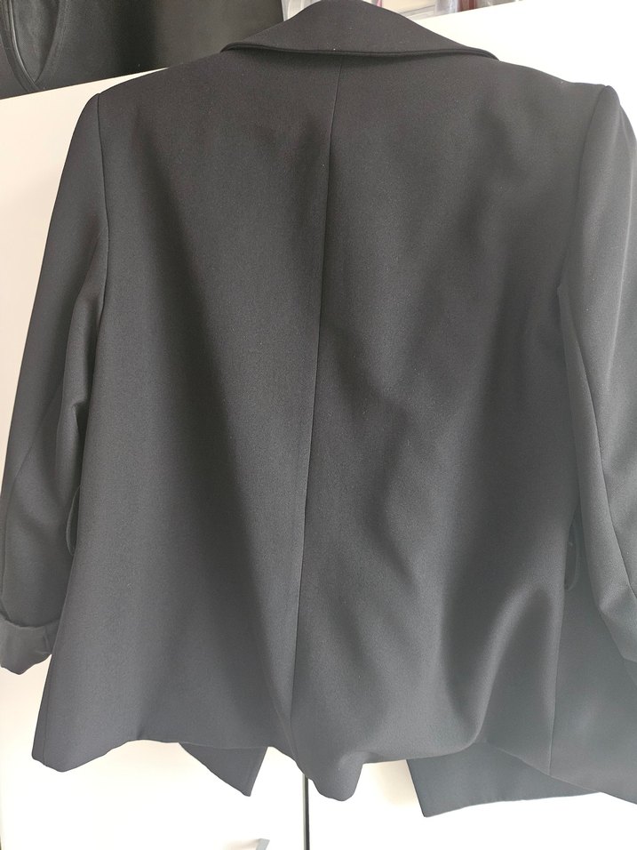 Fabrika Düğmeli Siyah Kadın Blazer Ceket - Görsel 2