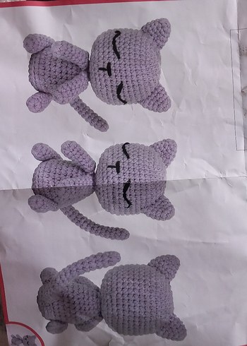 Beden Renk Lila Peluş Oyuncak Amigurumi Yapım Kiti