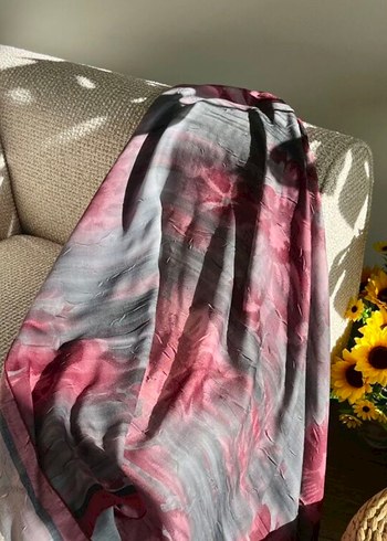Velvet Kraş Bordo Detaylı Bohem Kadın Şal