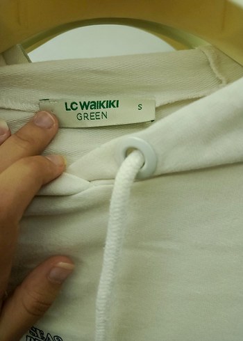 Beyaz Kapüşonlu Uzun Kollu Baskılı Sweatshirt - Görsel 4