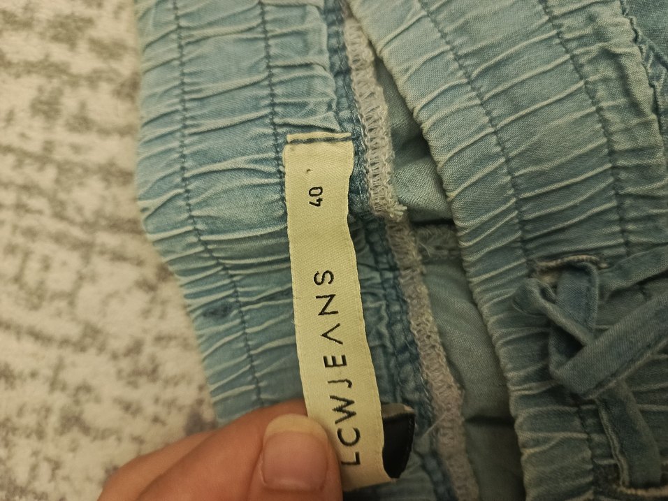 Kadın Bohem Tarzı Geniş Paça Kot Pantolon - Görsel 3