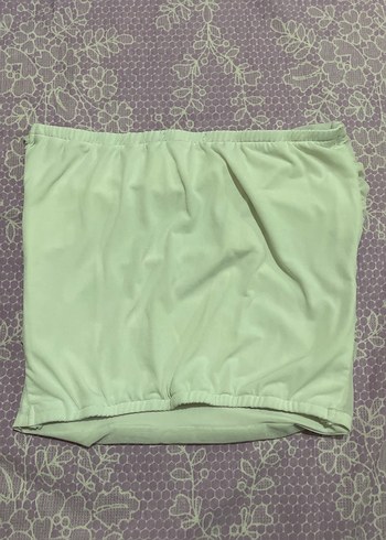 Straplez Beyaz Taşlı Crop - Görsel 2