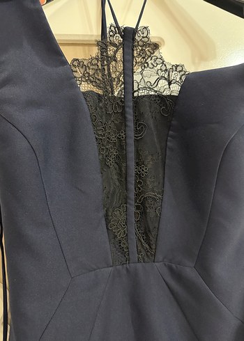 Siyah Dantel Detaylı Mini Gotik Abiye Elbise - Görsel 4