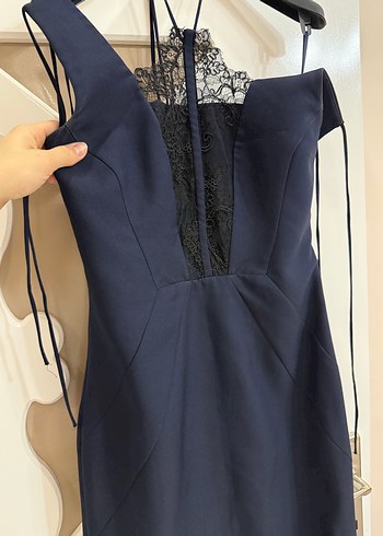 Siyah Dantel Detaylı Mini Gotik Abiye Elbise - Görsel 5