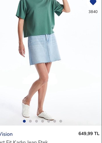 Açık Mavi Denim Mini Etek