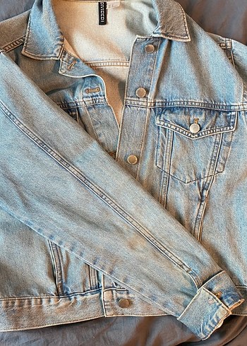 Düğmeli Mavi Vintage Kadın Denim Ceket