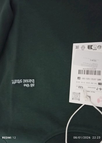 ZARA Erkek Yeşil Uzun Kollu Sweatshirt - Görsel 3