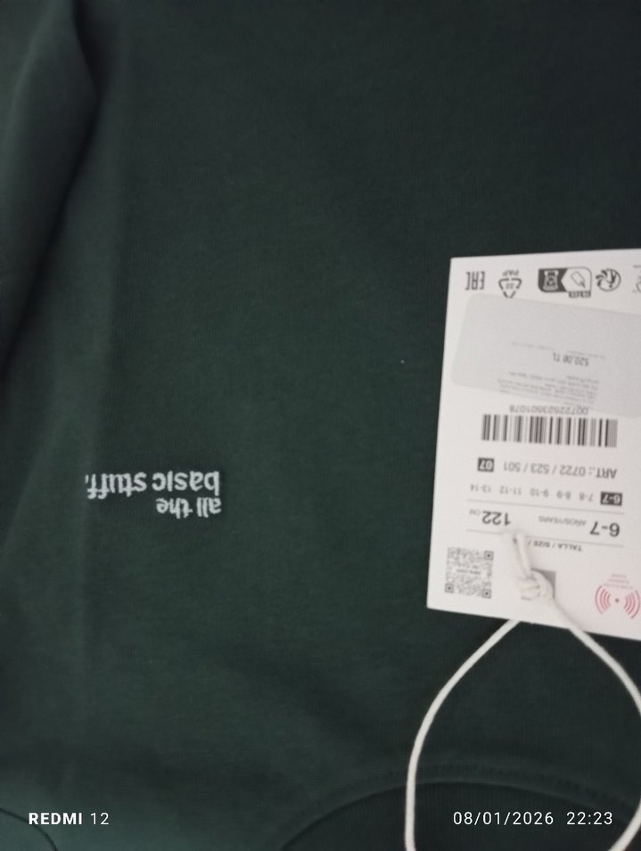 ZARA Erkek Yeşil Uzun Kollu Sweatshirt - Görsel 3