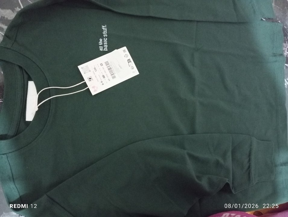 ZARA Erkek Haki Renk Uzun Kollu Sweatshirt - Görsel 2