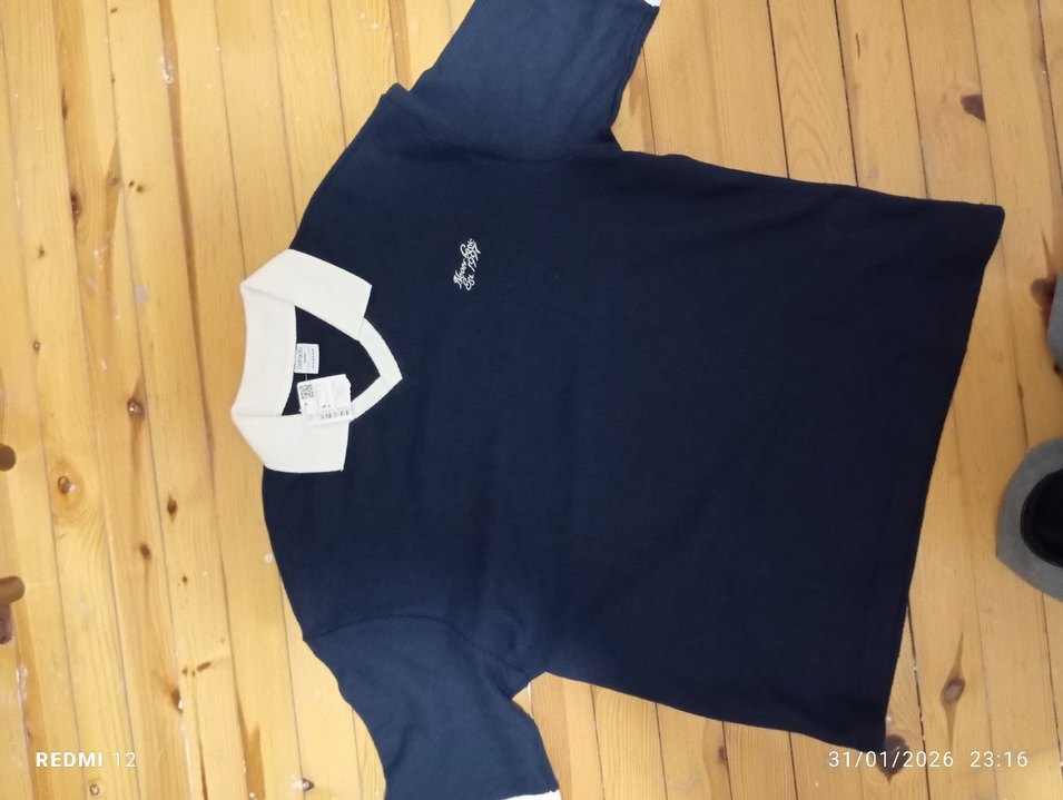 Lacivert Erkek Uzun Kollu Polo Yaka Tişört - Görsel 4