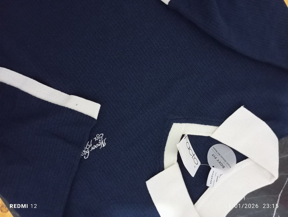 Lacivert Erkek Uzun Kollu Polo Yaka Tişört - Görsel 2