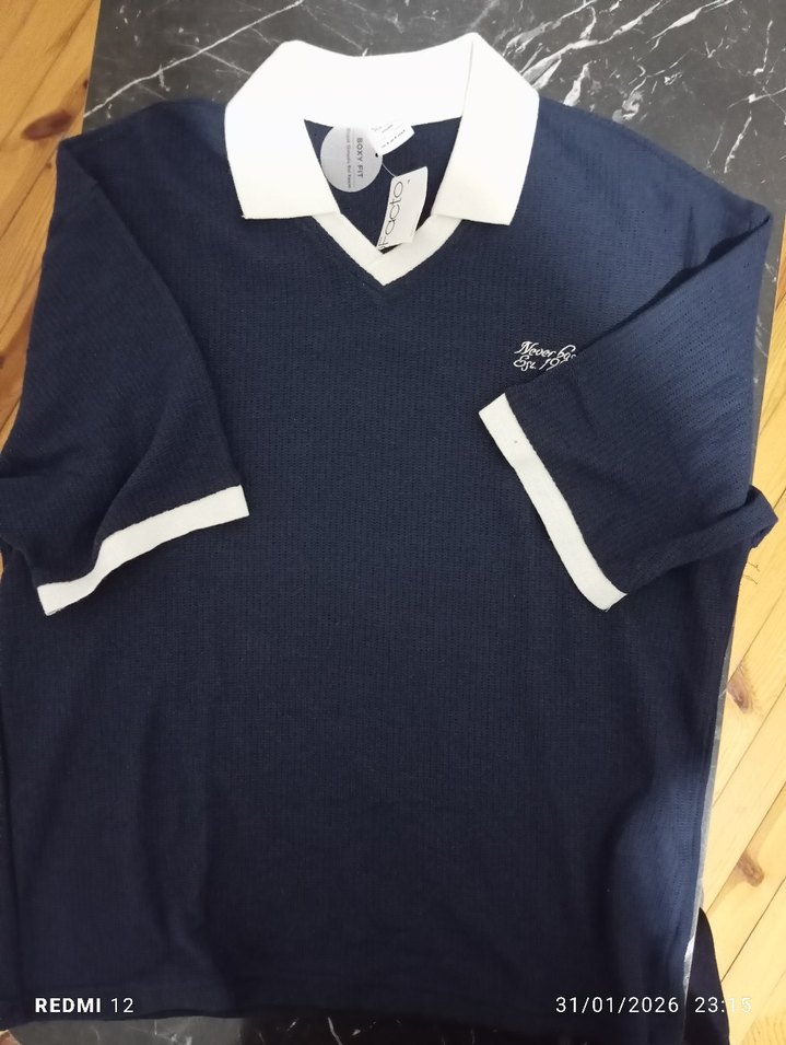 Lacivert Erkek Uzun Kollu Polo Yaka Tişört - Görsel 5