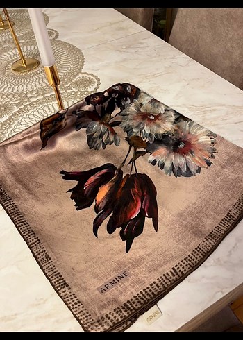Armine Bordo Vintage İpek eşarp