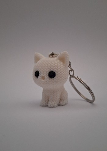 Renkli Örgü Kedi Anahtarlık - Görsel 3