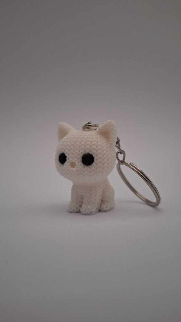 Renkli Örgü Kedi Anahtarlık - Görsel 3