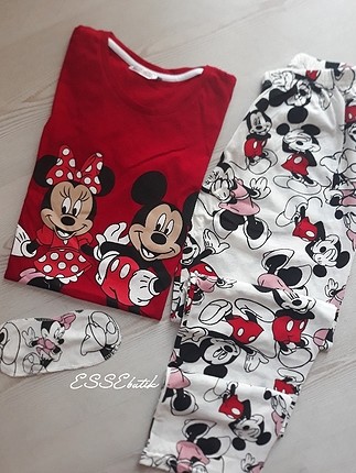 kirmizi mickey pijama takimi