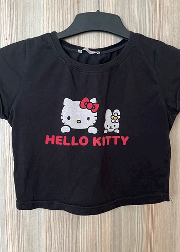 Diğer Kız Çocuk Siyah Hello Kitty Baskılı Tişört