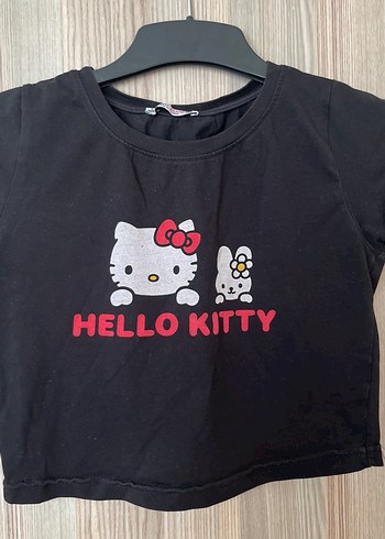 Kız Çocuk Siyah Hello Kitty Baskılı Tişört