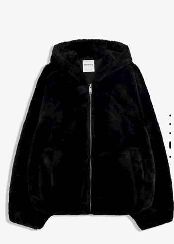 BERSHKA siyah suni kürk ceket