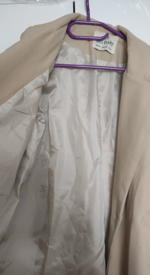 Bej Kadın Midi Normal Kesim Kaban - Görsel 3