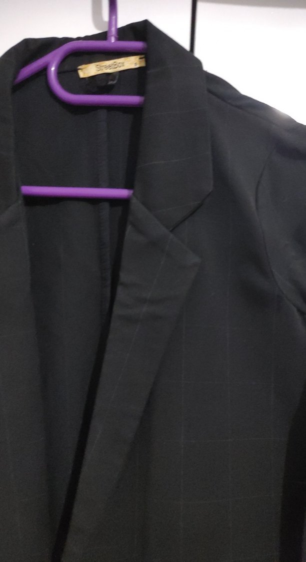 Düğmeli Siyah Kadın Blazer Ceket - Görsel 4