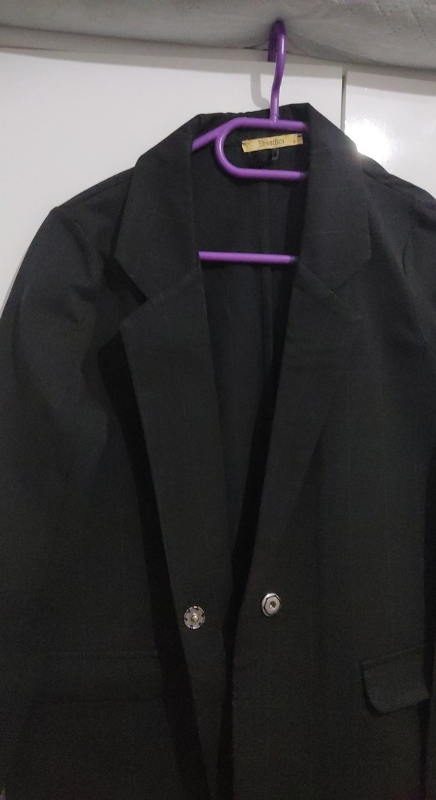 Düğmeli Siyah Kadın Blazer Ceket - Görsel 3