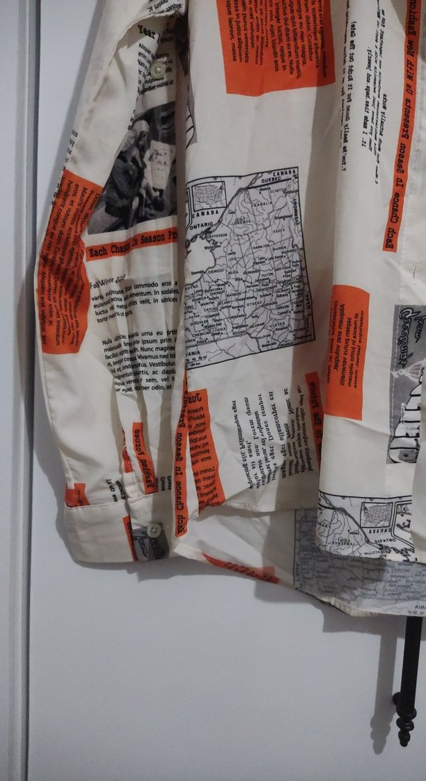 Baskılı Rahat Kesim Beyaz Kadın Gömlek - Görsel 3