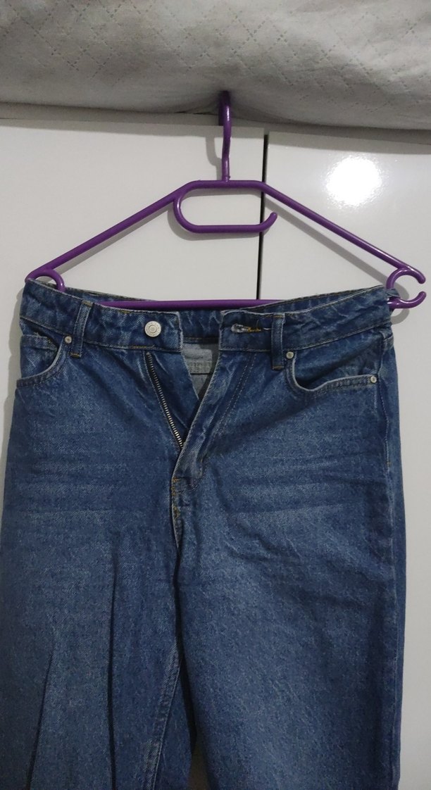 Lacivert Kadın Midi Boy Denim Pantolon - Görsel 2