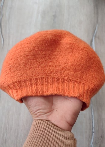 Turuncu Kadın Örgü Bere - Görsel 2