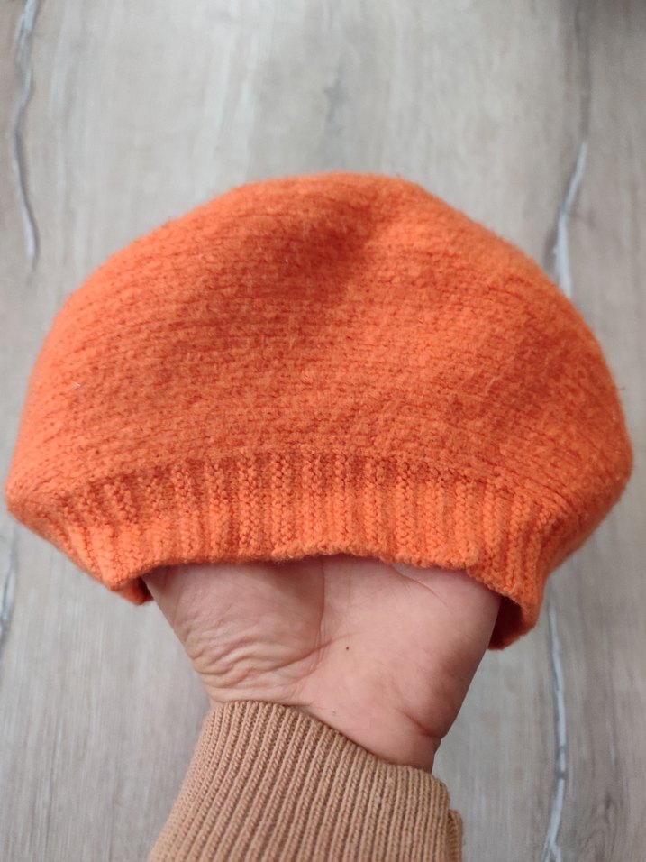 Turuncu Kadın Örgü Bere - Görsel 2