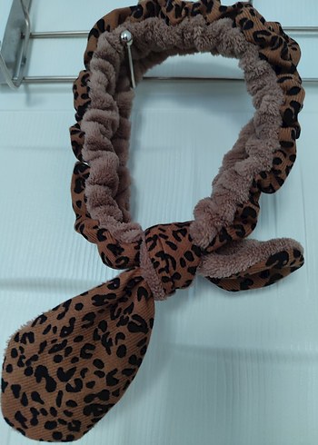 Kahverengi Kürklü Leopar Desenli Saç Bandı - Görsel 2