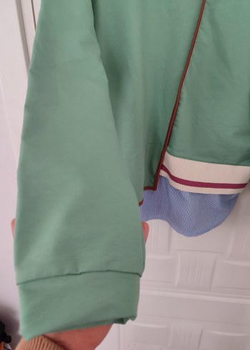 Düğmeli Yeşil Midi Sweatshirt - Görsel 3