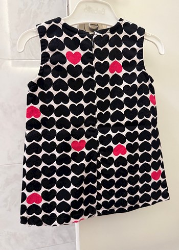 Kız Bebek Kalp Desenli Kolsuz Jile Elbise - Görsel 2